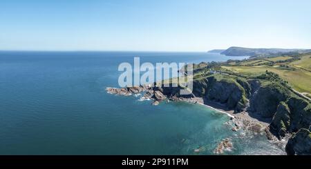 Hele Bay, North Devon Drohne Luftpanorama-Foto Stockfoto