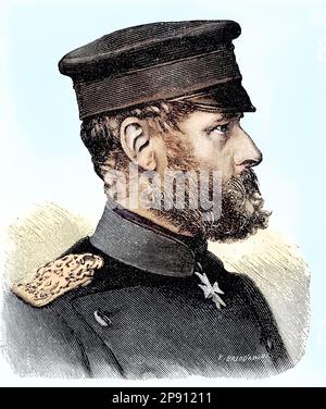 Friedrich Wilhelm Gustav Stiehle, seit 1863 von Stiehle, 1823 - 1899, war ein preußischer Offizier, zuletzt General der Infanterie, Situation aus der Zeit des Deutsch-Französischen Krieges oder Deutsch-Französischen Krieges, 1870-1871, Historisch, digitales Restaurant Reproduktion von einer Vorlage aus dem 19. Hundert Stockfoto