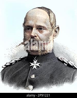 Alexander August Wilhelm von Pape, 1813 - 1895, war ein königlich-preußischer Generaloberst der Infanterie mit dem besonderen Rang eines Generalfeldmarschalls, Situation zur Zeit des Deutsch-Französischen Krieges, 1870-1871, Historisch, digitales Restaurant Reproduktion von einer Vorlage aus dem 19. Hundert Stockfoto