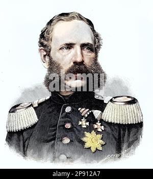 "Albert, Friedrich Augustus Albert Anton Ferdinand Joseph Karl Maria Baptist Nepomuk Xaver Georg Fidelis; 1828 - 1902, war ein deutscher König von Sachsen und Mitglied des Hauses Wettin, Situation zur Zeit des Deutsch-Französischen Krieges, 1870-1871, Historisch, digitales Restaurant Reproduktion von einer Vorlage aus dem 19. Hundert Jahre Stockfoto