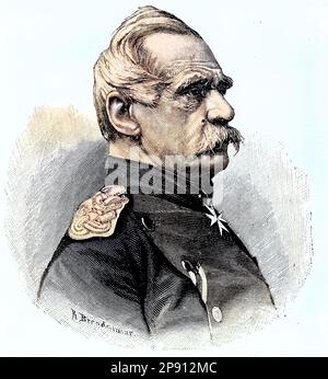 Militärpersonen im Deutsch-Französischen Krieg 1870 - 1871, Albrecht Theodor Emil von Roon, ab 1871 Graf von Roon (30. April 1803 - 23. Februar 1879), war ein preußischer Generalfeldmarschall, Historisch, Digital Restaurant Reproduktion von einer Vorlage aus dem 19. Hundert Stockfoto