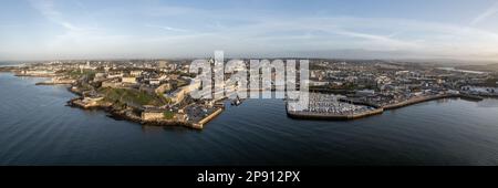 Zitadelle, Queen Anne's Battery, Plymouth, Devon Aerial Panorama Photo Stockfoto