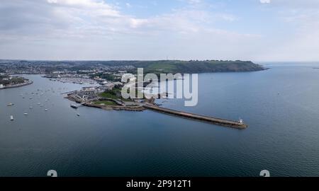 Mount Batten, Plymouth, Devon Luftpanorama-Foto Stockfoto