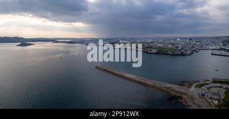 Mount Batten, Plymouth, Devon Luftpanorama-Foto Stockfoto