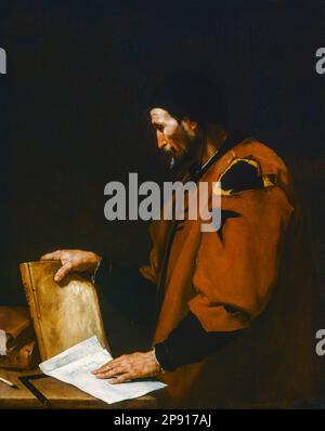 Aristoteles (384-322 v. Chr.), antiker griechischer Philosoph und Polymathematik, Porträt in Öl auf Leinwand von Jusepe de Ribera, 1637 Stockfoto