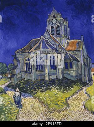 Die Kirche in Auvers-sur-Oise, Blick vom Chevet Auvers-sur-Oise, Juni 1890 von Vincent van Gogh Stockfoto