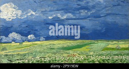 Wheatfield under Thunderwoluds (1890.-1890. Juli) von Vincent van Gogh Stockfoto