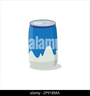 Ein Satz Soda-Symbole in farbigen Aluminiumdosen. Ein Zeichen für alkoholfreie Getränke. Vektordarstellung im Cartoon-Stil, isoliert auf weißem Hintergrund. Stock Vektor