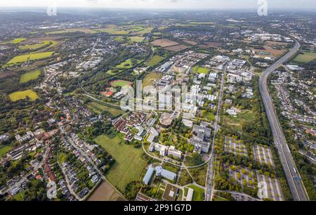 TZDO - TechnologieZentrumDortmund GmbH, Dortmund University of Technology Campus North und Campus South im Bezirk Oespel in Dortm aus der Vogelperspektive Stockfoto