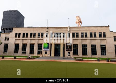 City Gallery Wellington, ehemaliges Gebäude der Wellington Central Library in Wellington, Neuseeland. 1940 erbaut, Art déco-Stil. Quasi von Ronnie van Hout Stockfoto