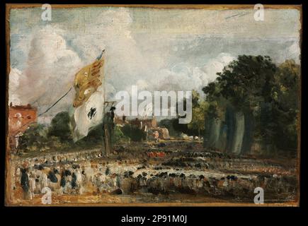 Die Feier des Friedens von 1814 in Ost-Bergholt zwischen Frankreich und den alliierten Mächten um 1824 von John Constable Stockfoto