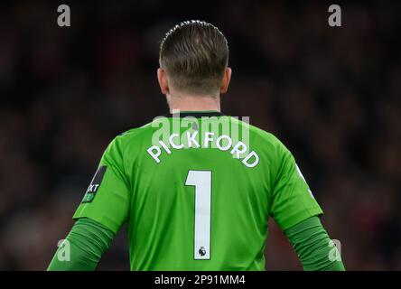 Arsenal gegen Everton - Premier League - Emirates Stadium Everton's, Jordan. 01. März 2023. Pickford während des Premier League-Spiels im Emirates Stadium, London. Bildkredit: Mark Pain/Alamy Live News Stockfoto