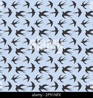 Fliegende weiße Vögel auf dunkelblauem Hintergrund Stock Vektor