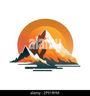 Bergsymbol. Berglogo auf weißem Hintergrund. Vektordarstellung Stock Vektor