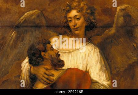 Jacob Wrestling mit dem Engel, ca. 1659, von Rembrandt Stockfoto