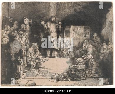 Christuspredigten (La Petite Tombe) um 1652 von Rembrandt Stockfoto