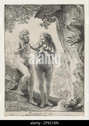 Adam und Eva 1638 von Rembrandt Stockfoto