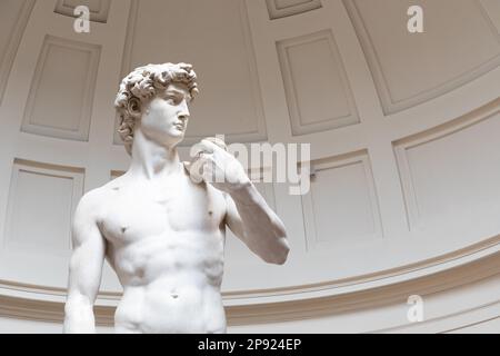 Florenz, Italien - ca. August 2021: David-Skulptur von Michelangelo Buonarroti. Das Meisterwerk der Renaissance-Kunst Stockfoto