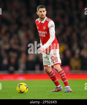 London, Großbritannien. 01. März 2023. 01. März 2023 - Arsenal gegen Everton - Premier League - Emirates Stadium Arsenals Jorginho während des Premier League-Spiels im Emirates Stadium, London. Bildkredit: Mark Pain/Alamy Live News Stockfoto