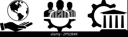 ESG-Konzeptsymbole stehen für Umweltschutz und erneuerbare Ressourcen Stock Vektor