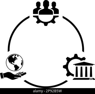 Die Symbole der ESG-Konzepte stehen für Umweltschutz und erneuerbare Ressourcen Stock Vektor