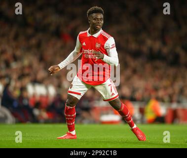 01. März 2023 - Arsenal gegen Everton - Premier League - Emirates Stadium Bukayo Saka von Arsenal während des Premier League-Spiels im Emirates Stadium, London. Bild : Mark Pain / Alamy Live News Stockfoto