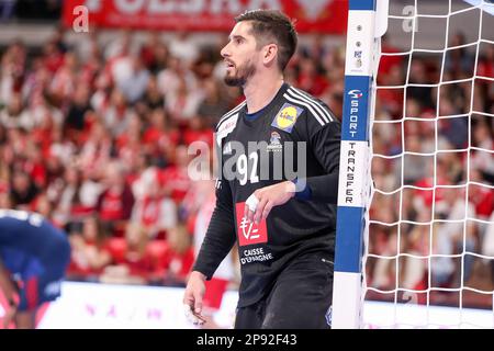 Danzig, Polen. 08. März 2023. Remi Desbonnet in der 2. Phase des EHF 2024 Qualifikationsspiels zwischen Polen und Frankreich in der Ergo Arena. (Endstand: Polen 28:38 Frankreich). Kredit: SOPA Images Limited/Alamy Live News Stockfoto