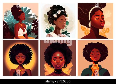 Ein Vektorbild von einer Frau, die sich mit sich selbst verbindet und ihr Wesen liebt Stock Vektor