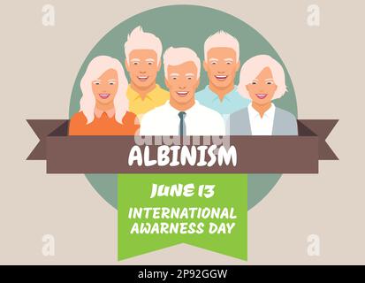 Internationaler Albinismus-Aufklärungstag. Albinismus-Chromosom. Genetische seltene Störung. Stock Vektor