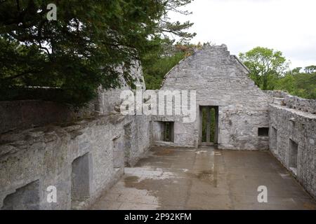 Obere Ebene der friäligen Ruinen der Muckross Abbey, Killarney National Park CO Kerry EIRE Stockfoto