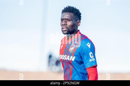 La Nucia, Spanien – 16. Januar 2023. Viktoria Plzen Mittelfeldspieler Modou N'Diaye während der Club-freundlichen Ferencvaros gegen Viktoria Plzen (0-0). Stockfoto