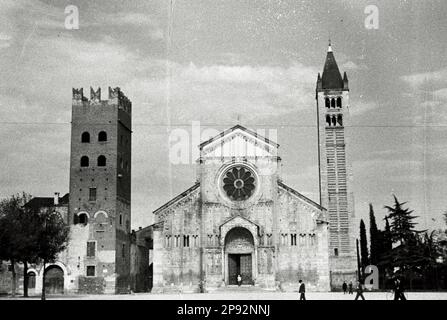 Verona - Basilika di San Zeno 1938 Stockfoto