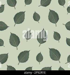Grüne Blätter, monochromes nahtloses Muster Stock Vektor