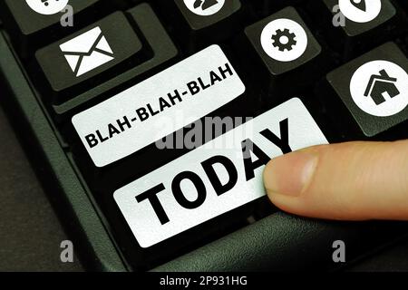 Konzeptionelle Darstellung Blah Blah Blah. Konzeptfotos reden zu viel falsche Informationen, Tratsch, Unsinn reden Stockfoto