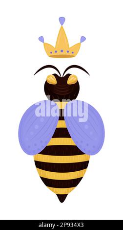 Bienenkönigin, süße bunte Illustration Stock Vektor
