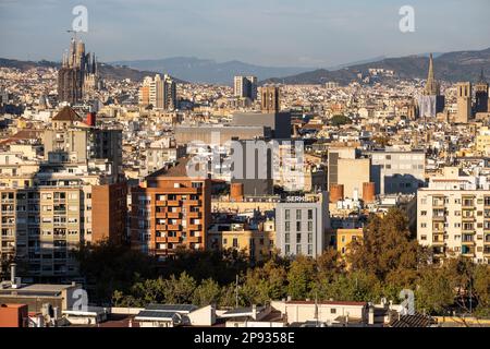 Luftaufnahme der Stadt Barcelona Stockfoto