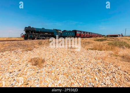 England, Kent, Dungeness, Romney Hythe und Dymchurch Railway, Steam Train Stockfoto