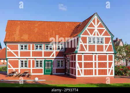 Werth'scher Hof, Herrenhaus aus dem 17. Jahrhundert, Borstel, Gemeinde Jork, Altes Land, Bezirk Stade, Niedersachsen, Deutschland, Europa Stockfoto