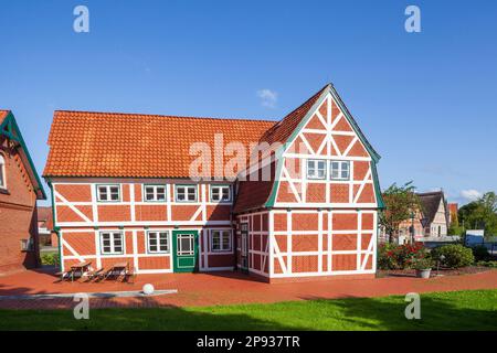 Werth'scher Hof, Herrenhaus aus dem 17. Jahrhundert, Borstel, Gemeinde Jork, Altes Land, Bezirk Stade, Niedersachsen, Deutschland, Europa Stockfoto