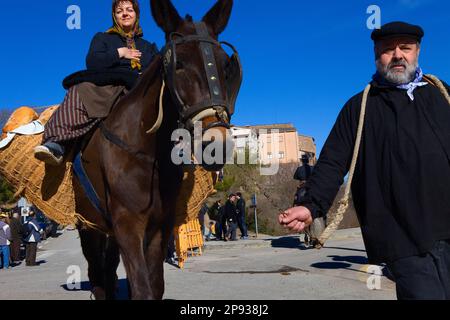 "Festa Dels Traginers´, fest der Muleteer in Balsareny. Comarca del Bages. Eix del Llobregat, Katalonien, Spanien. Stockfoto