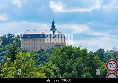 Fulnek, Burg Fulnek in Moravskoslezsky, Mährisch-Schlesische Region, Mährisch-Schlesische Region, Tschechisch Stockfoto