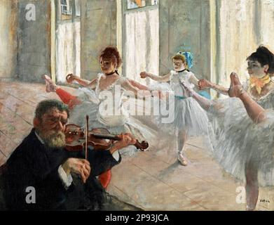 Entgasen. Gemälde mit dem Titel „The Prohearsal“ von Edgar Degas (1834-1917), Öl auf Leinwand, c. 1878-79 Stockfoto