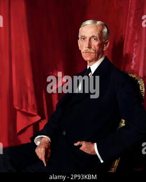 Andrew Mellon. Porträt des amerikanischen Bankiers und Politikers Andrew William Mellon (1855-1937) von William Orpen, Ol on Canvas, 1924 Stockfoto