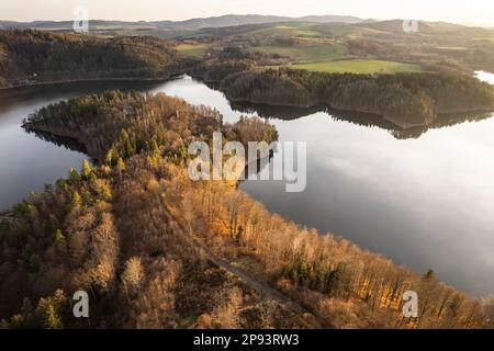 Europa, Polen, Niederschlesien, Pilchowice-Staudamm, Bobertalsperre Stockfoto