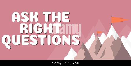 Schreiben Text anzeigen Stellen Sie die richtigen Fragen. Unternehmensübersicht Suchen Sie nach einer professionellen Beratung Stockfoto