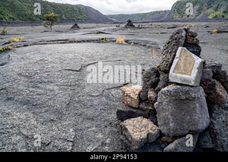 Lava Lake, Kilauea Iki, Hawai'i Volcanoes National Park, Big Island, Hawaii, USA, Polynesien, Ozeanien Stockfoto