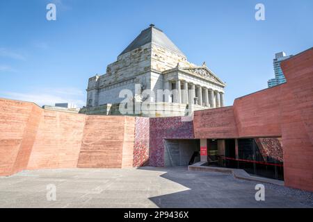 Eintritt zum Schrein der Erinnerung, Melbourne, Victoria, Australien Stockfoto