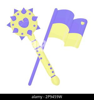 Ukrainisches Pfeffer und Flagge, blaue und gelbe Farben Stock Vektor