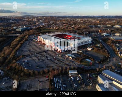 Stoke on Trent, Großbritannien. 10. März 2023. Allgemeiner Überblick über das bet365. Stadion vor dem Sky Bet Championship-Spiel Stoke City vs Blackburn Rovers im bet365 Stadium, Stoke-on-Trent, Vereinigtes Königreich, 10. März 2023 (Foto von Ben Roberts/News Images) in Stoke-on-Trent, Vereinigtes Königreich, am 3./10. März 2023. (Foto: Ben Roberts/News Images/Sipa USA) Guthaben: SIPA USA/Alamy Live News Stockfoto