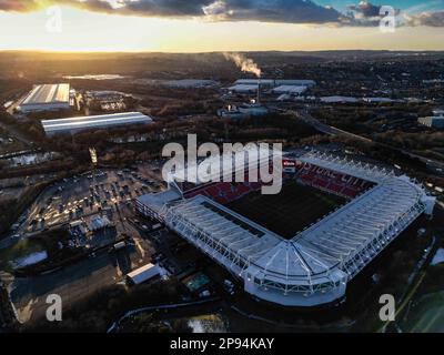 Stoke on Trent, Großbritannien. 10. März 2023. Allgemeiner Überblick über das bet365. Stadion vor dem Sky Bet Championship-Spiel Stoke City vs Blackburn Rovers im bet365 Stadium, Stoke-on-Trent, Vereinigtes Königreich, 10. März 2023 (Foto von Ben Roberts/News Images) in Stoke-on-Trent, Vereinigtes Königreich, am 3./10. März 2023. (Foto: Ben Roberts/News Images/Sipa USA) Guthaben: SIPA USA/Alamy Live News Stockfoto